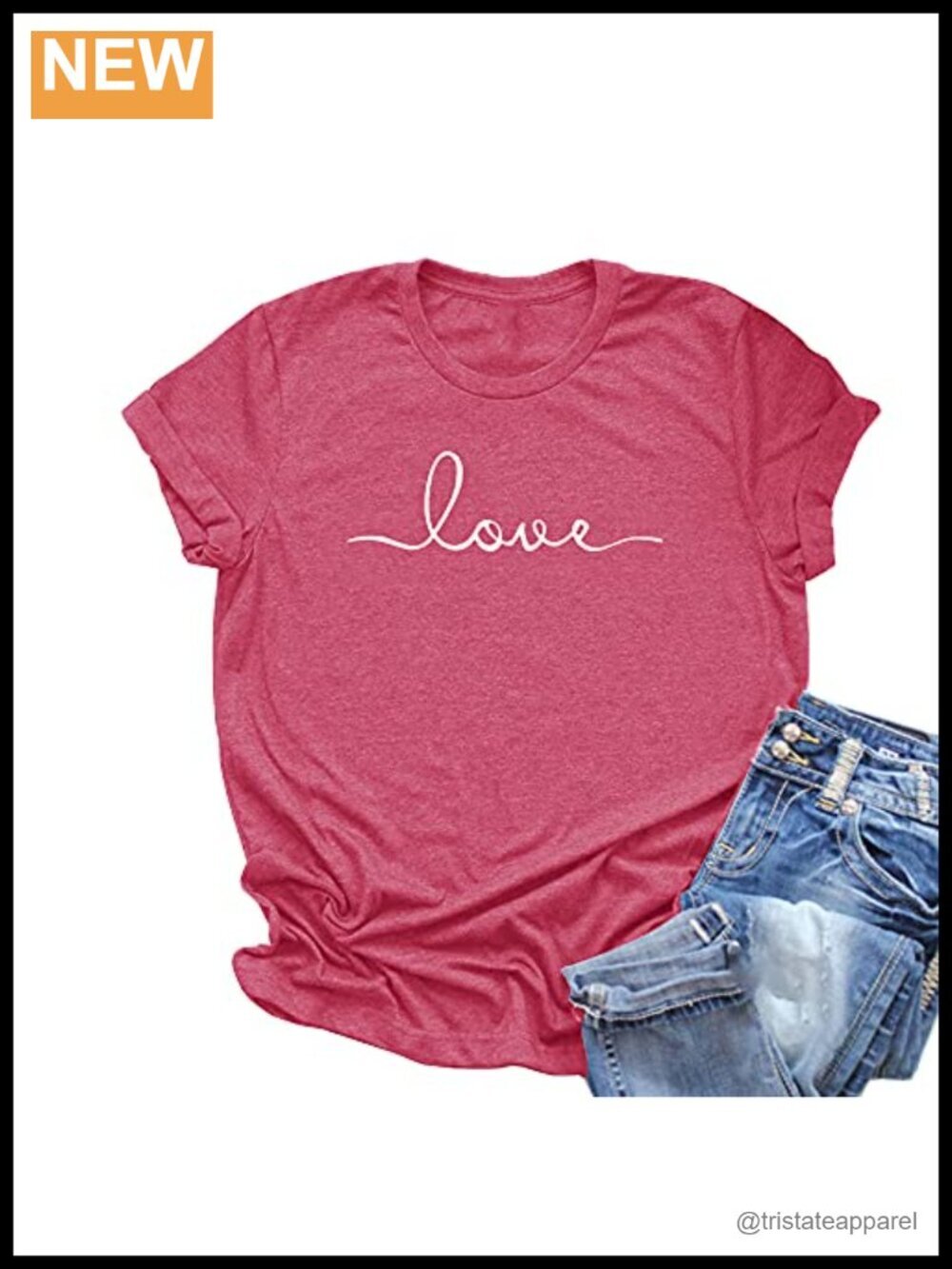 Graphic Tee Love Printed Casual Short Sleeve T-Shirt Lightweight Polyester Blend